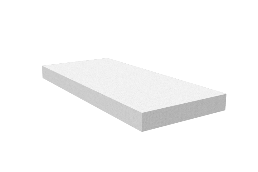 Rectangular white foam lifting pad (item no. PE-900-03415.H25) for use on vehicle scissor lifts.