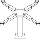 Rubber pads for single-cylinder inground lifts with swivel arms