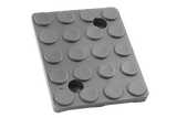 Front view of a black, rectangular rubber pad (item number 149950) for vehicle lifts, with two holes for bolting to the lifting plate.