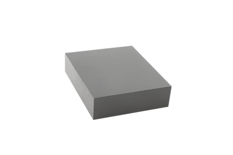 Front view of a black, rectangular rubber block (item number 30100012030) for vehicle lifts.