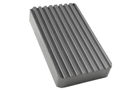 Front view of a black, rectangular rubber pad (item number 336000) for vehicle lifts, with rubber lip for slip-on mounting over the lifting plate.